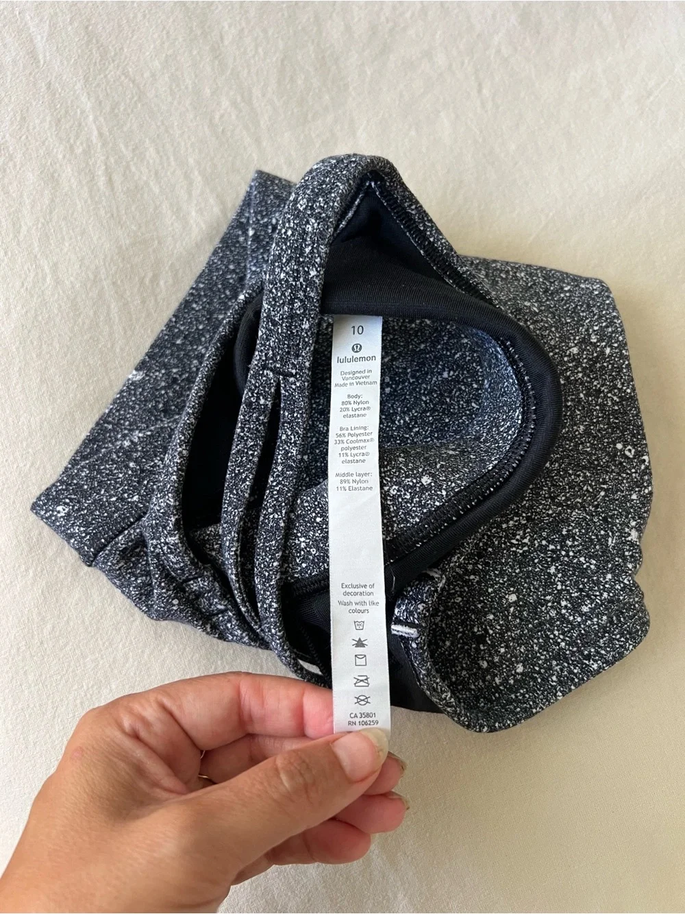 Lululemon Flow Y Speckled Sports Bra - 10 / M/L
